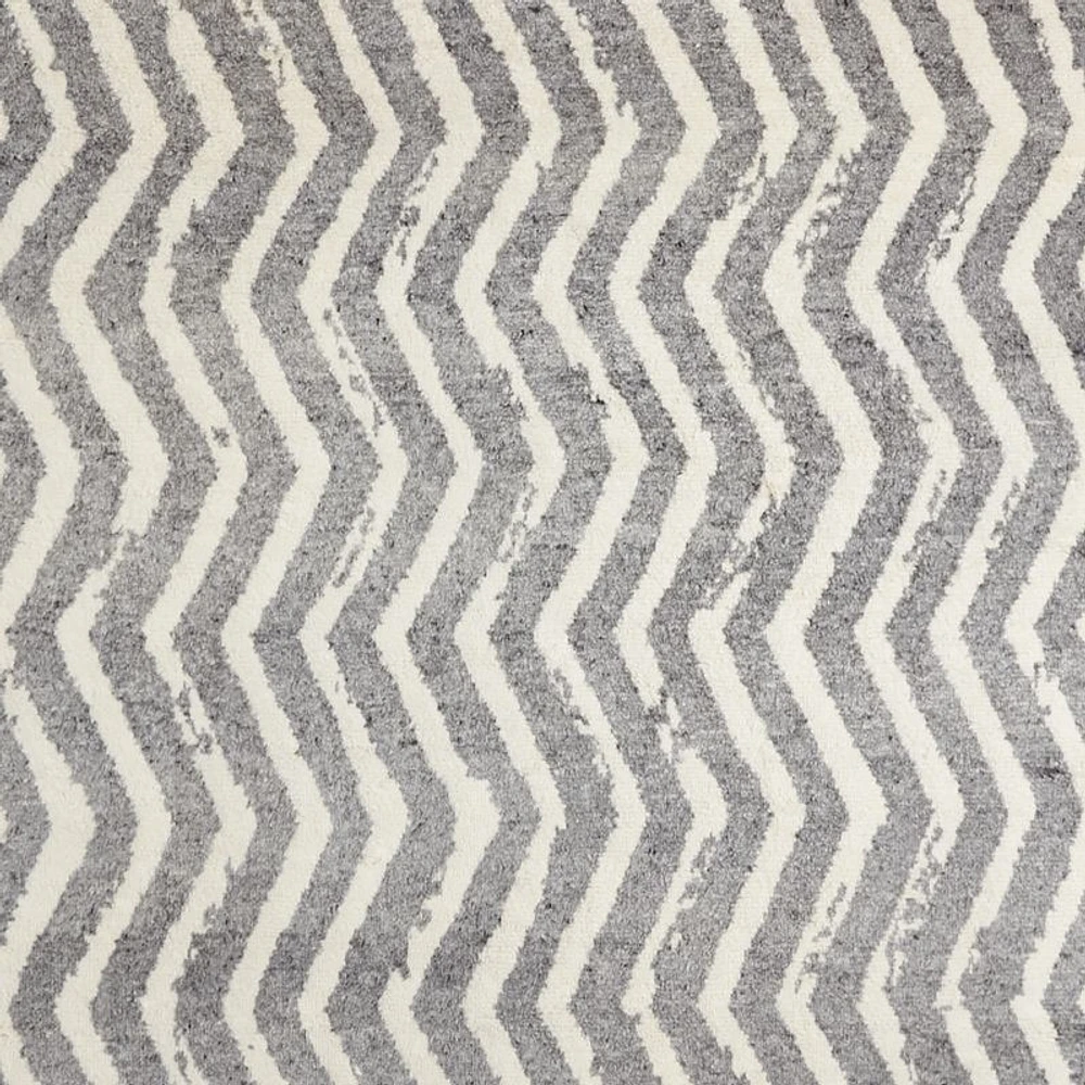 Formentera Wool Hand-Knotted Grey Rug Swatch 12"x18"