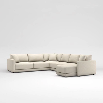 Gather Deep 4-Piece L-Shaped Sectional Sofa with Chaise Lounge