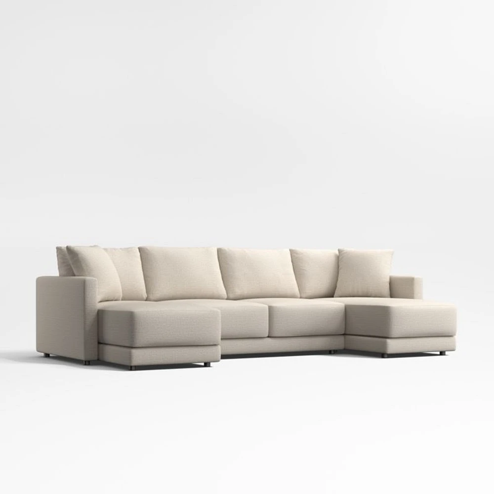 Gather Deep 3-Piece U-Shaped Sectional Sofa with Double Chaise Lounge
