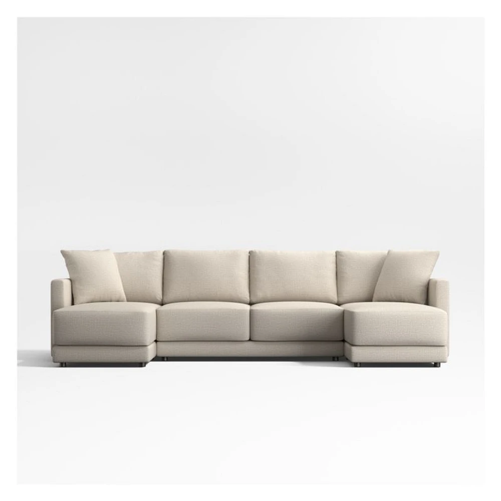 Gather Deep 3-Piece U-Shaped Sectional Sofa with Double Chaise Lounge