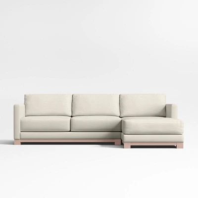 Gather Wood Base 2-Piece Sectional Sofa with Chaise Lounge