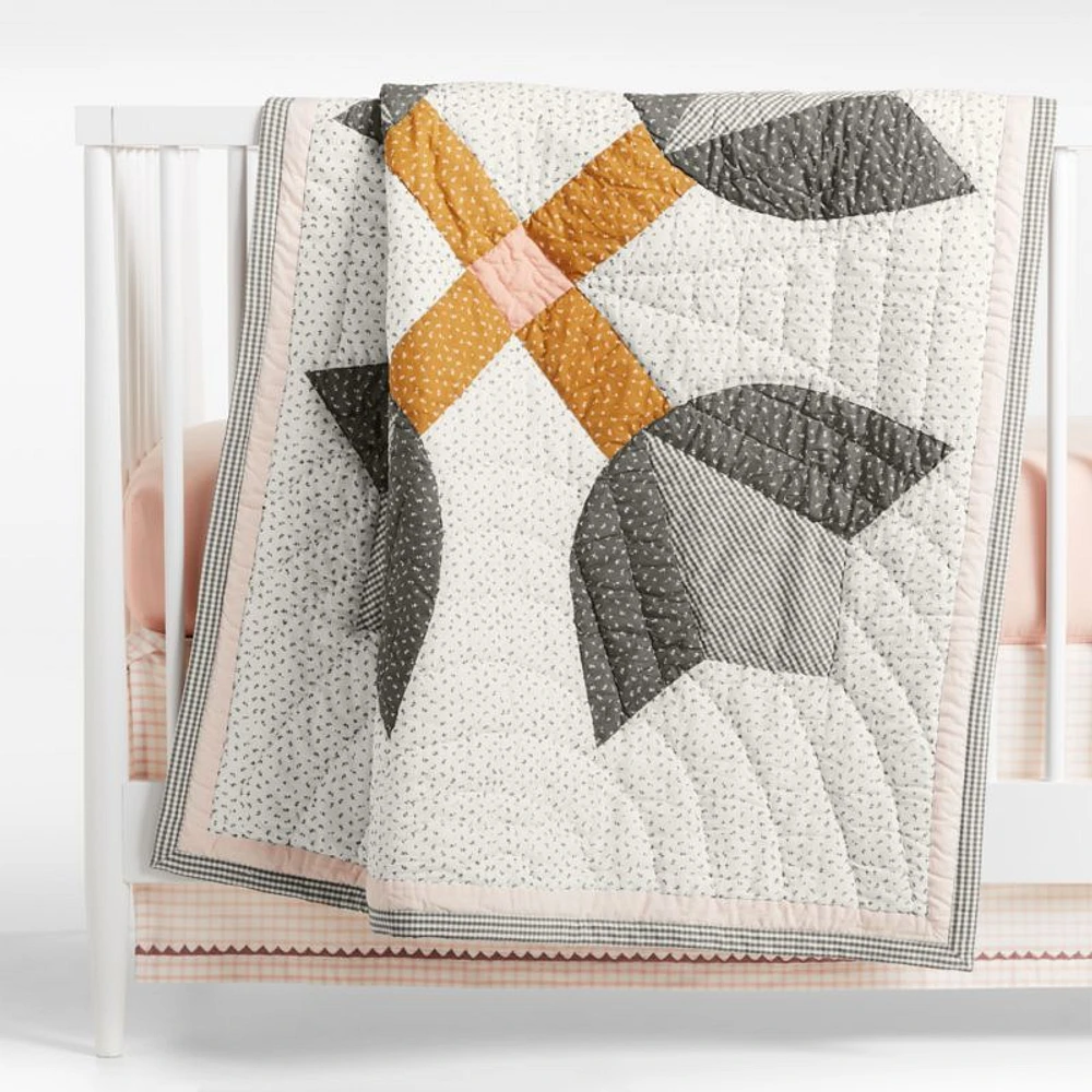 Gee's Bend Little Sassy Patchwork Organic Cotton Baby Crib Quilt