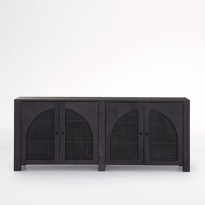 Geneva 78" Black Wood Credenza