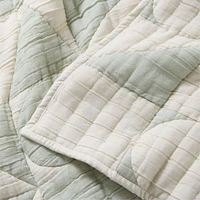 Geo Matelasse Muted Teal Organic Cotton Kids Twin Quilt