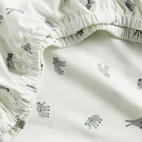 Baby's First Animal Organic Cotton Heathered Jersey Baby Crib Fitted Sheet