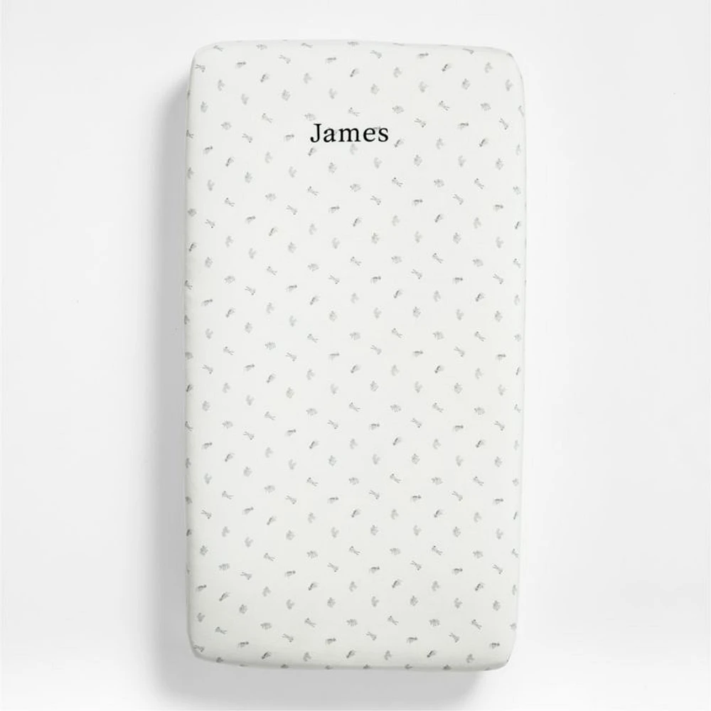 Baby's First Animal Organic Cotton Heathered Jersey Baby Crib Fitted Sheet