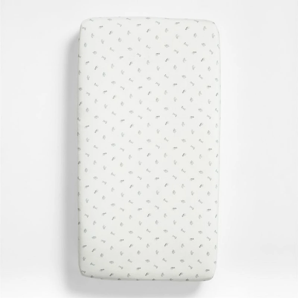 Baby's First Animal Organic Cotton Heathered Jersey Baby Crib Fitted Sheet