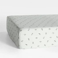Baby's First Animal Organic Cotton Heathered Jersey Baby Crib Fitted Sheet
