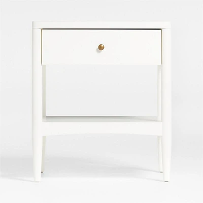 Hampshire White Wood Kids Nightstand with Drawer