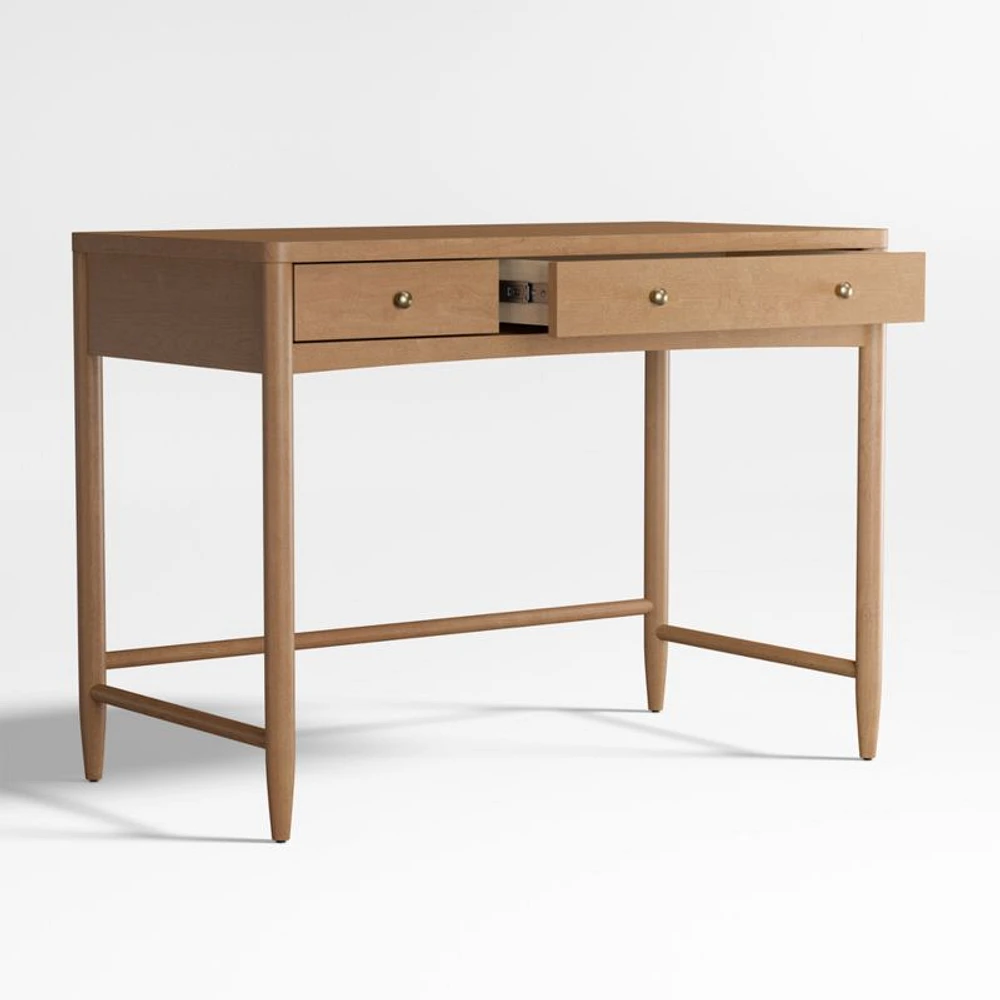 Hampshire Natural Brown Wood 2-Drawer Kids Desk