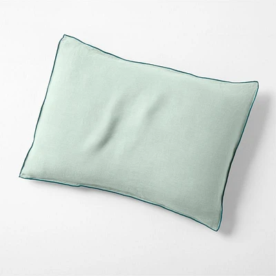 Aire Natural Hemp Merrow Stitch Verte Green Standard Bed Pillow Sham