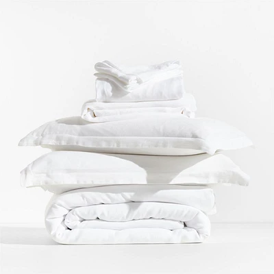 Aire Natural Hemp White King Bedding Set