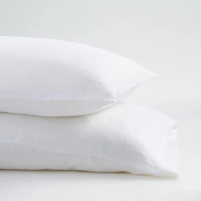 Aire Natural Hemp White Standard Pillowcases, Set of 2