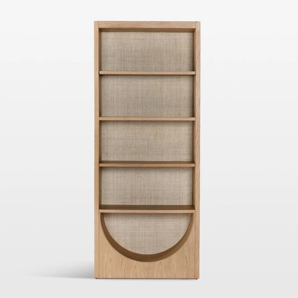 Higgins Honey Oak Wood Bookcase with Shelves