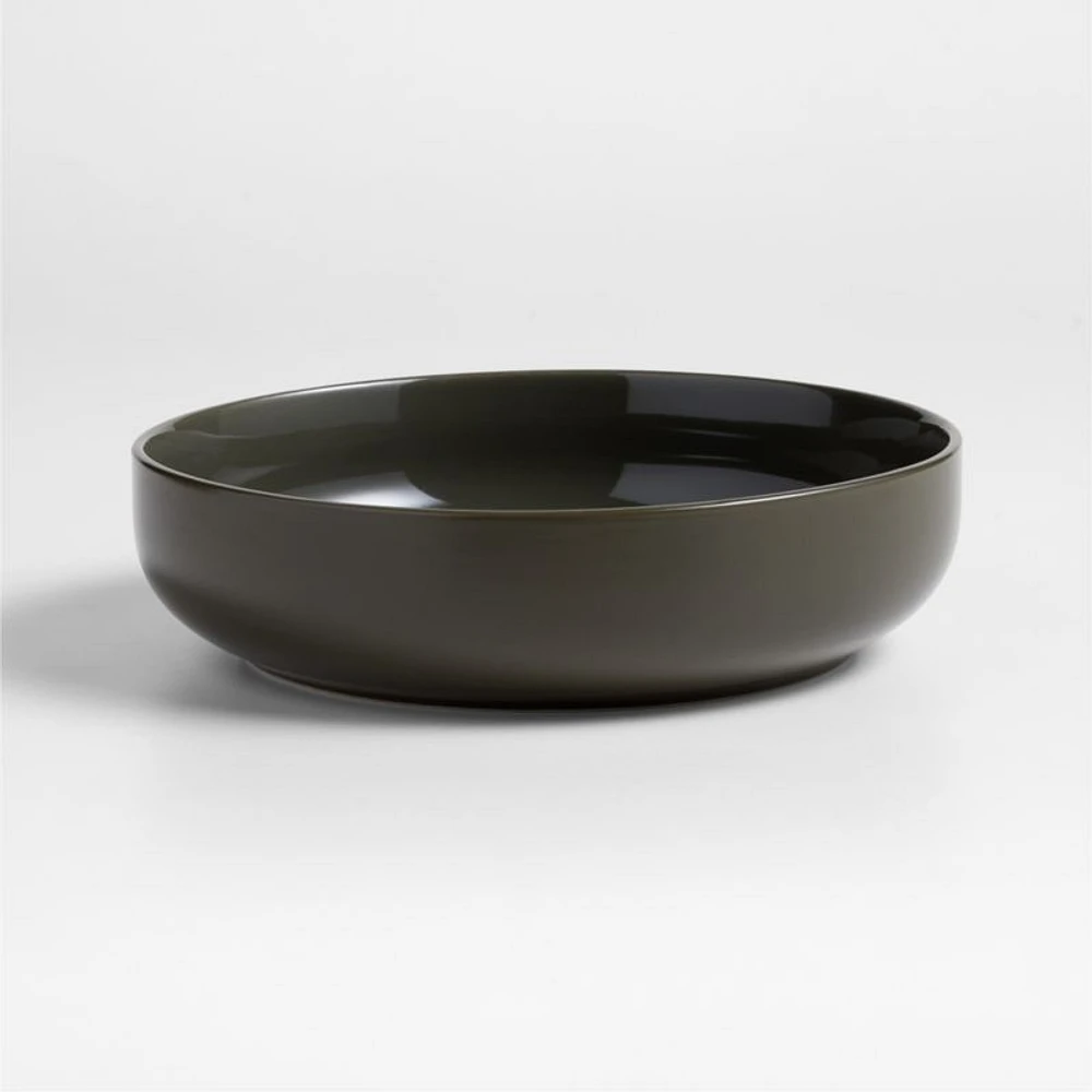 Hudson Burnt Green Stoneware Low Bowl