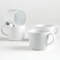 Hue White Mugs, Set of 4
