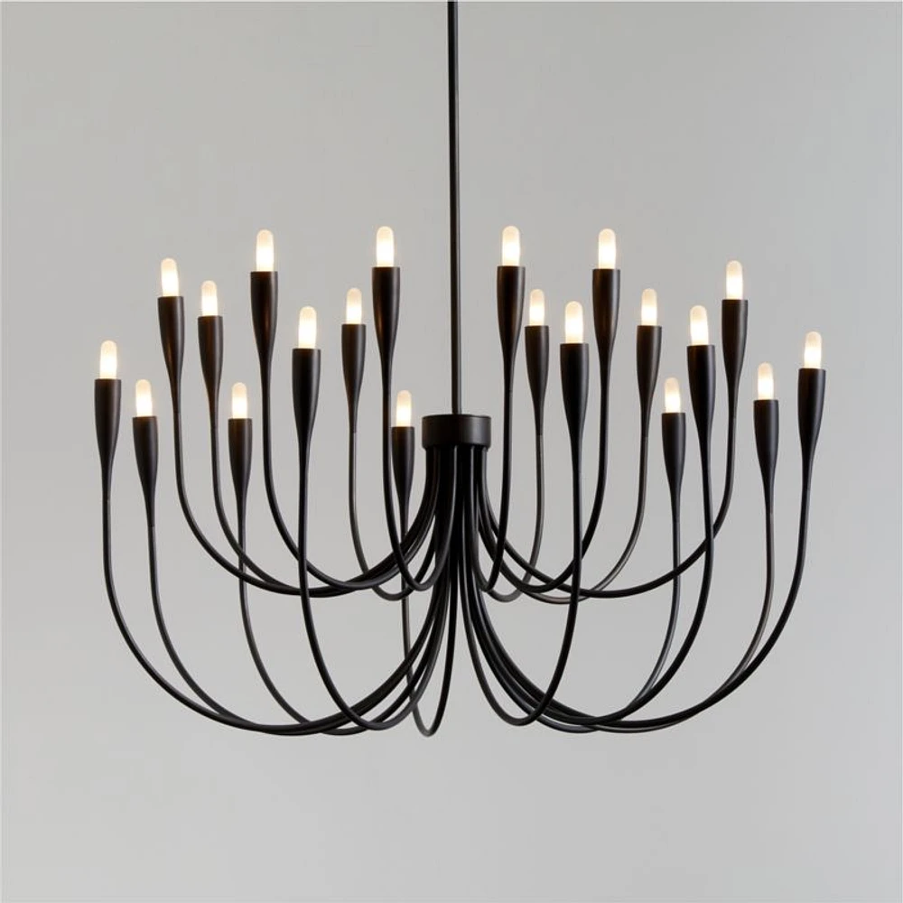 Iiona Large Black Candelabra Chandelier Light 35"