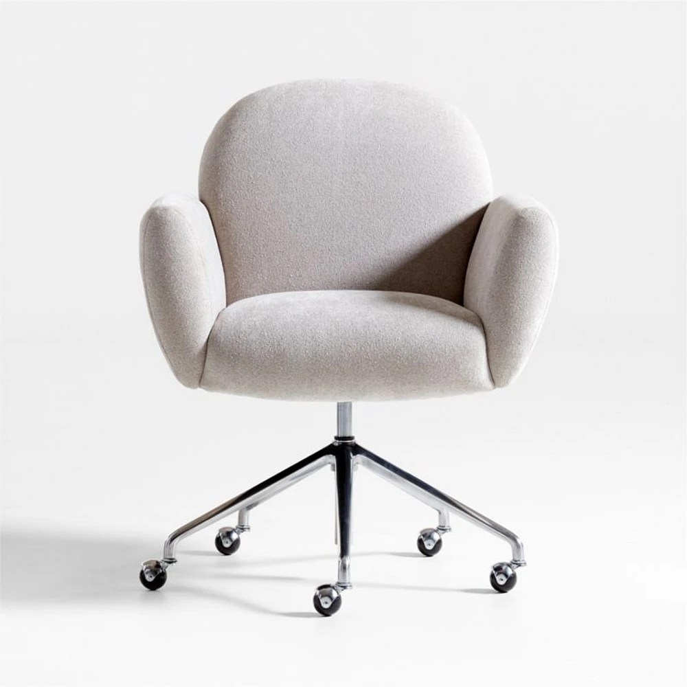 Imogen Grey Upholstered Office Chair with Casters