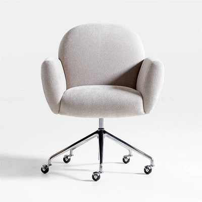 Imogen Grey Upholstered Office Chair with Casters