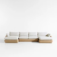 Ipanema Wicker 3-Piece Chaise Outdoor Sectional with Cushions
