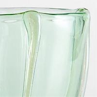 Isla Smoke Green Recycled Glass Hurricane Candle Holder