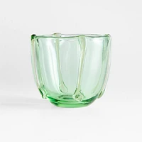 Isla Smoke Green Recycled Glass Hurricane Candle Holder