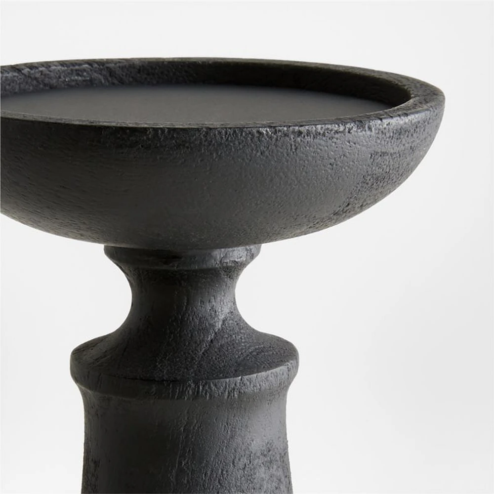 Izumo Ebonized Wood Pillar Holder 9"