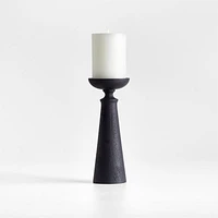 Izumo Ebonized Wood Pillar Holder 9"