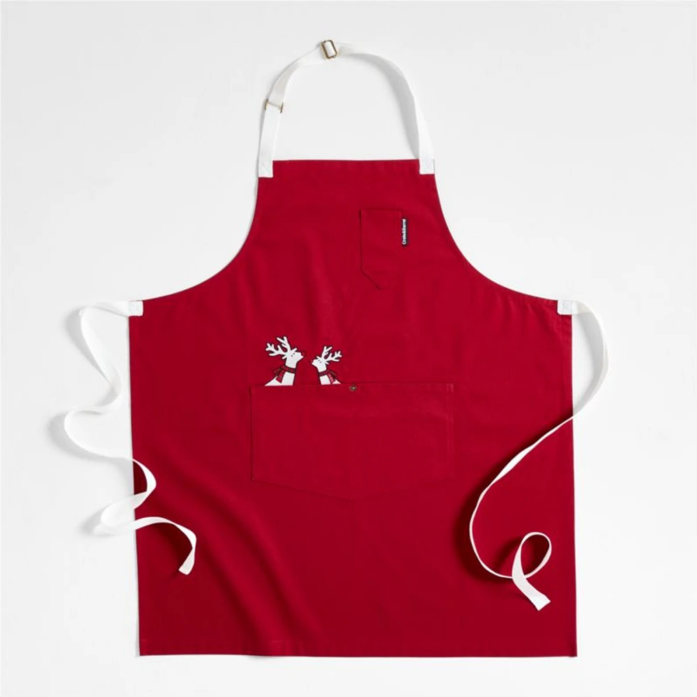 Arctic Reindeer Organic Cotton Adult Apron by Joan Anderson