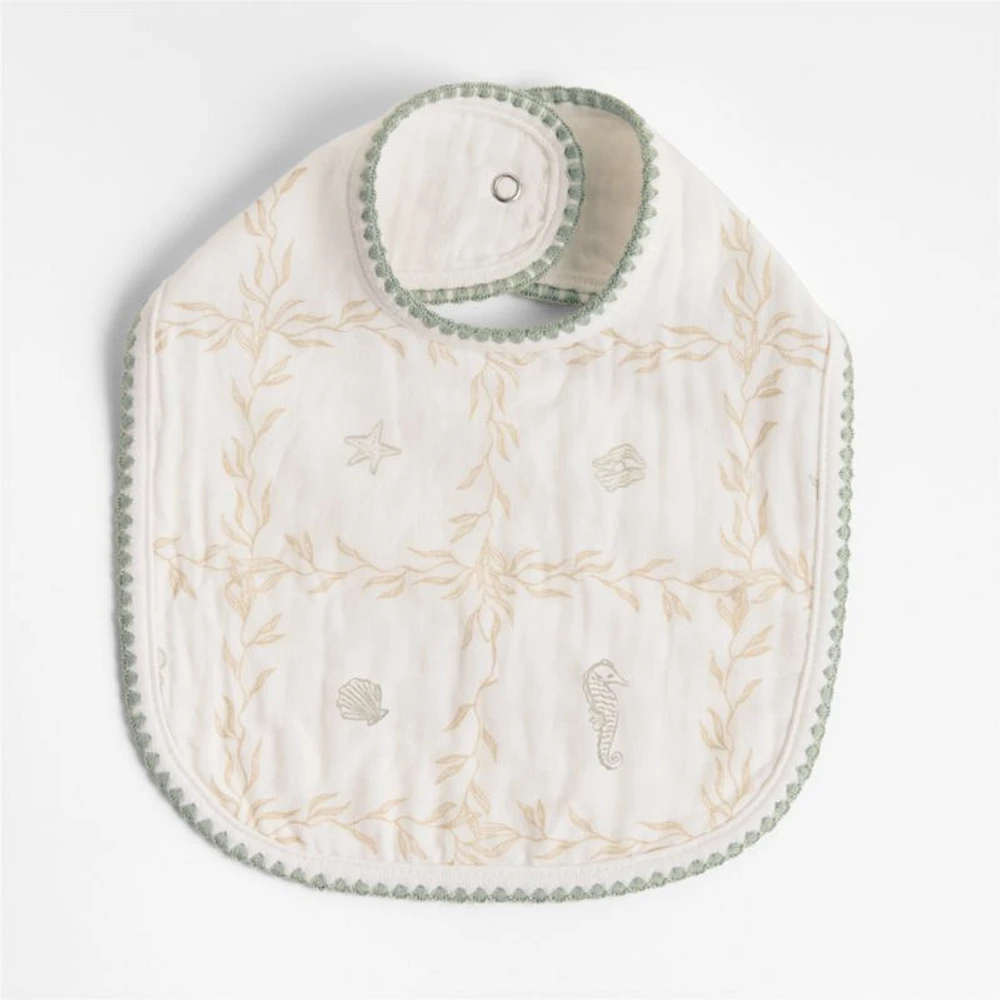 Frankie Seascape Green Baby Bib Set by Jake Arnold