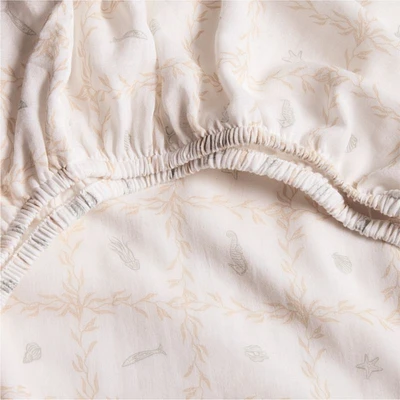 Lulot Green Seasape Supersoft Organic Cotton Baby Crib Fitted Sheet by Jake Arnold