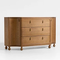 Thurloe 58" Oak Wood Kids 3-Drawer Dresser by Jake Arnold