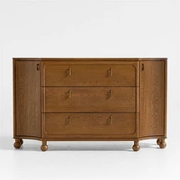Thurloe 58" Oak Wood Kids 3-Drawer Dresser by Jake Arnold