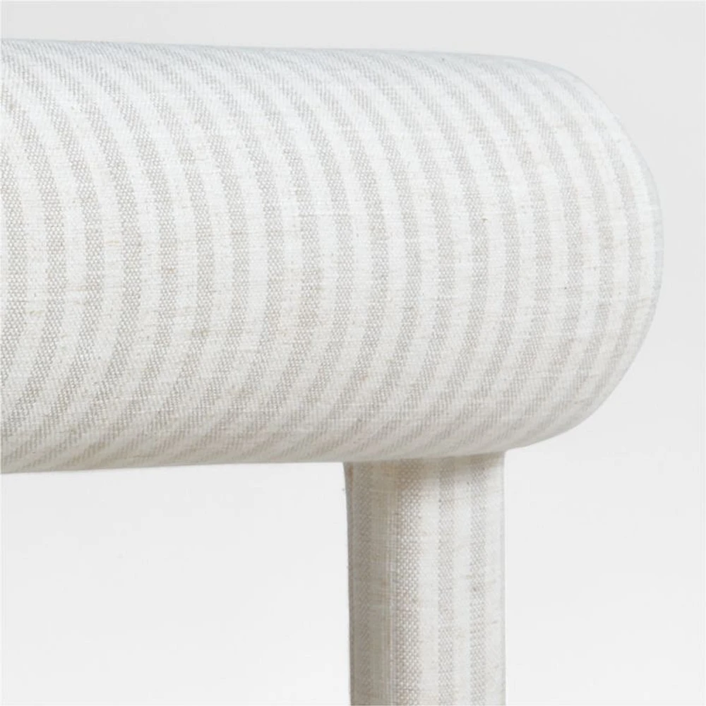 Collector's Upholstered Ivory and Natural Striped Kids Desk Chair by Jeremiah Brent