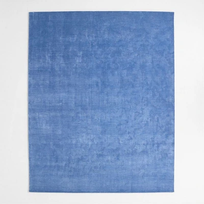 Narrative Marine Blue Wool and Tencel Kids Area Rug 5'x8' by Jeremiah Brent