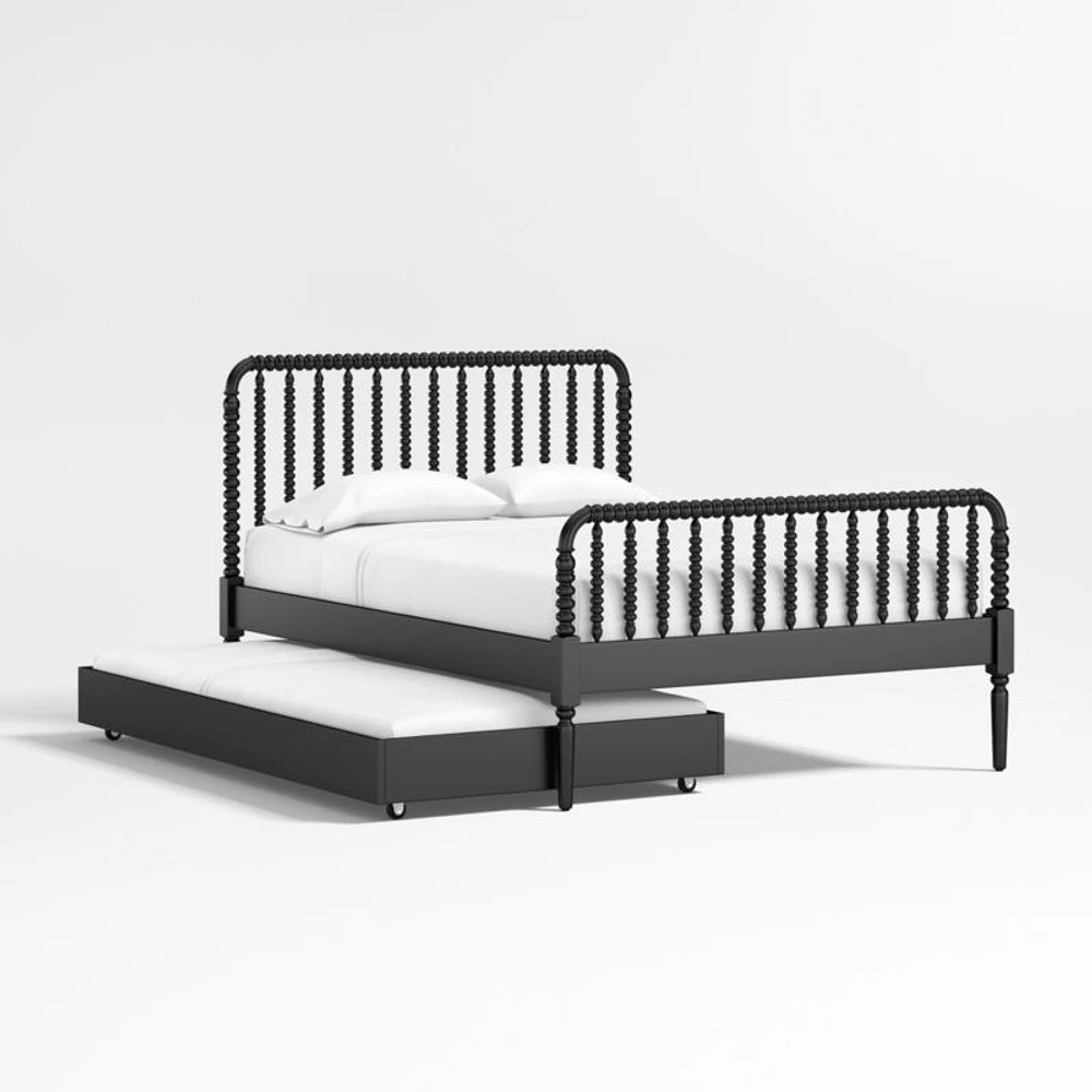 Jenny Lind Wood Spindle Kids Full Bed with Trundle