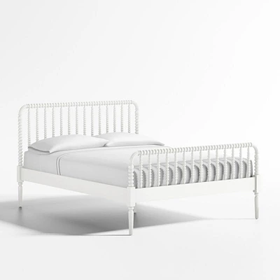Jenny Lind White Wood Spindle Kids Queen Bed