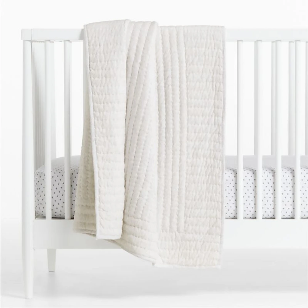 Baby's First Grey Organic Cotton Jersey Baby Crib Quilt