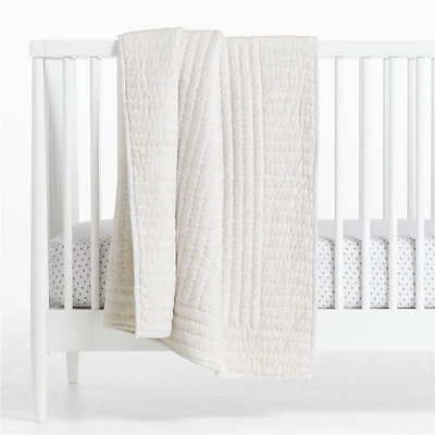Baby's First Grey Organic Cotton Jersey Baby Crib Quilt