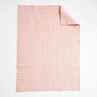 Pink Organic Cotton Heathered Jersey Baby Crib Quilt