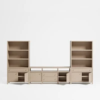Keane 152" Weathered Natural Wood Storage Media Console Set