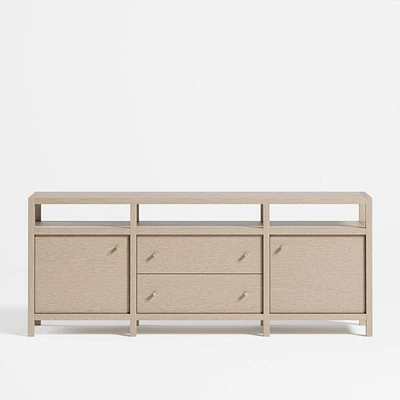 Keane 72" Weathered Natural Wood  Storage Media Console