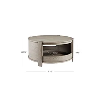 Rotunda Grey Stain Wood Kids Table with Storage