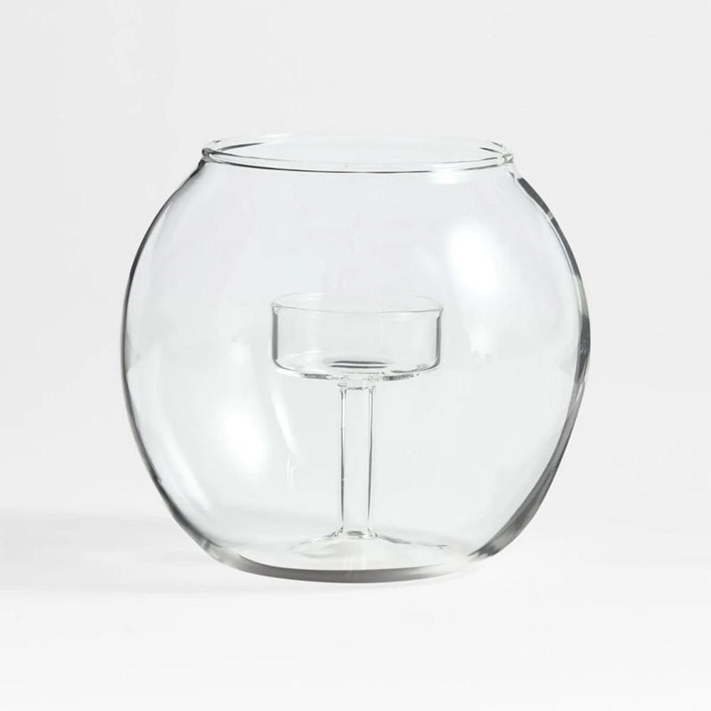 Alina Small Clear Glass Tealight Candle Holder