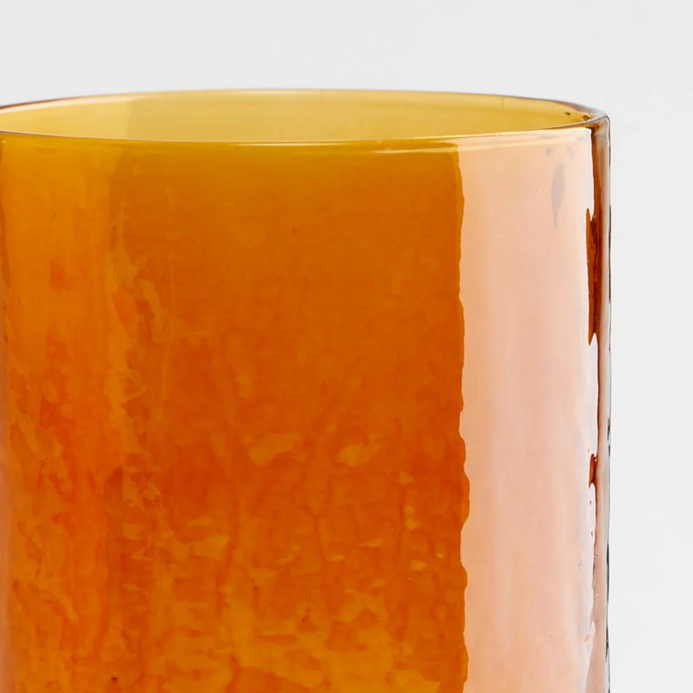 Kuruwa 16-Oz. Amber Hammered Glass Tumbler by Eric Adjepong