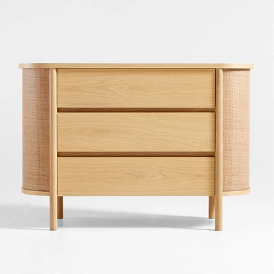 Canyon 50" Natural Wood Narrow 3-Drawer Kids Dresser by Leanne Ford