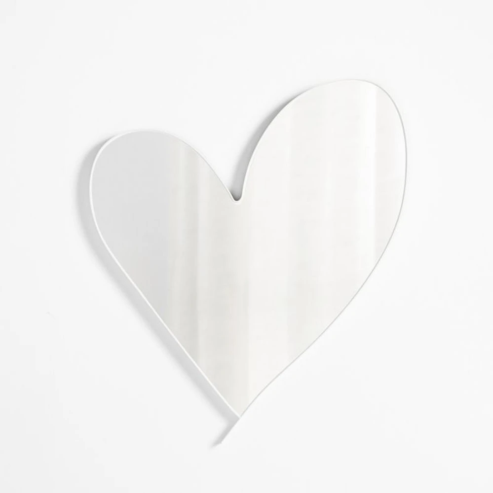 Large Heart White Metal Wall Mirror by Leanne Ford