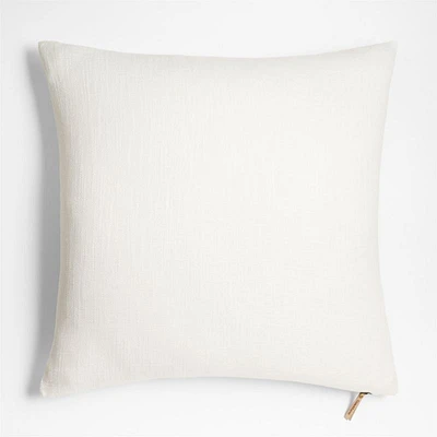 Slub Linen 23x23 Alba Ivory Throw Pillow Cover by Laura Kim