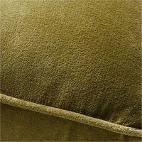 Velvet Linen 14x14 Oregano Green Gusset Throw Pillow by Laura Kim