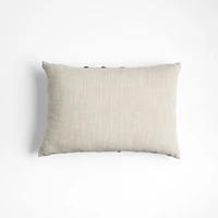 Embroidered Organic Cotton 22"x15" Ink Black Throw Pillow Cover by Lisa Whittington